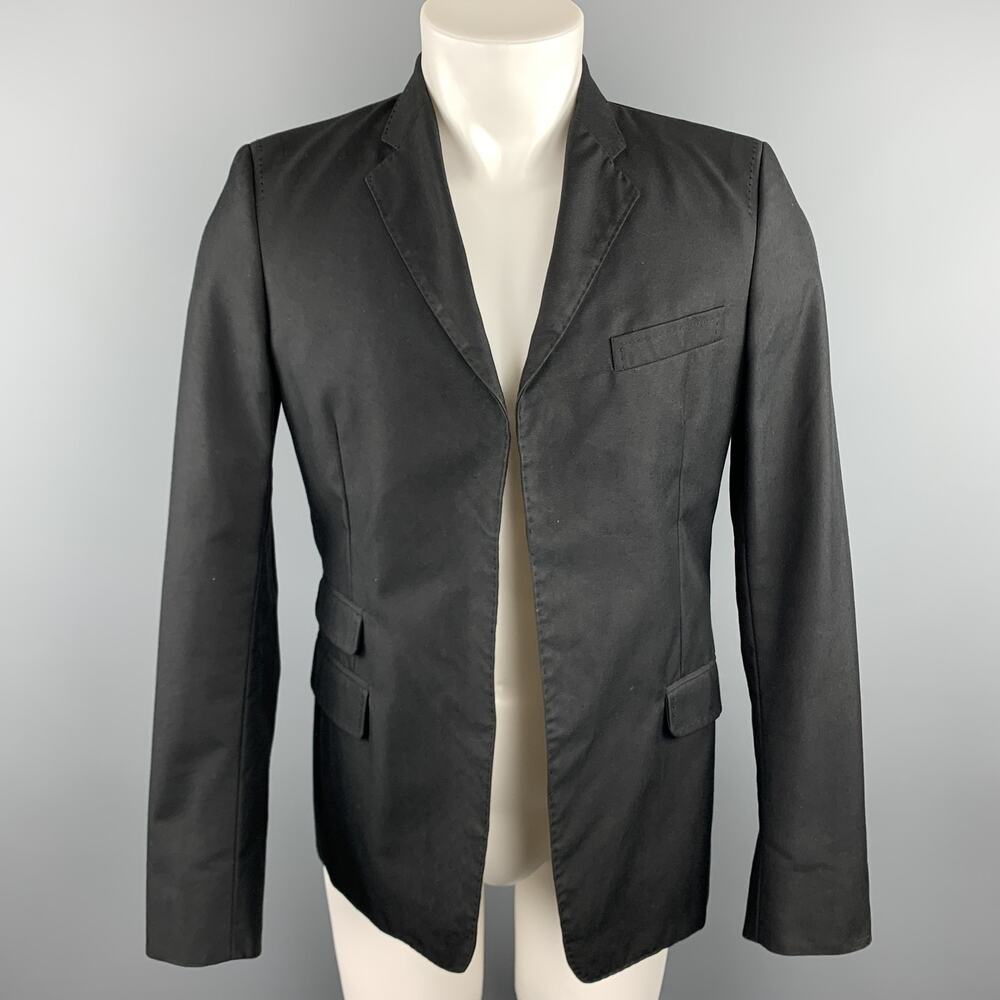 DSQUARED2 Chest Size 38 Black Studded Cotton / Polyamide Notch Lapel Sport Coat
